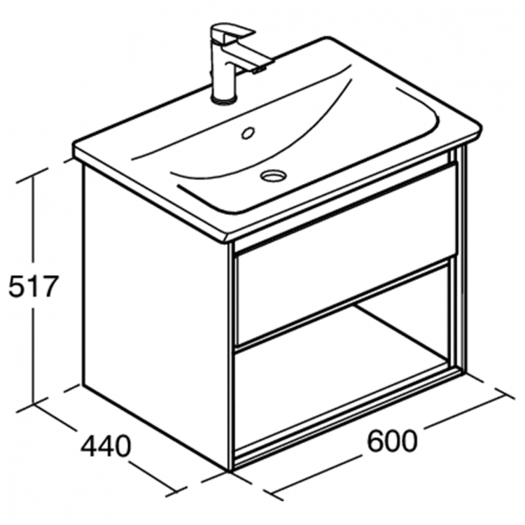 E0826VY Тумба для раковины 60 см Ideal Standard CONNECT AIR - Вид №2