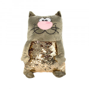 02МК Мягкая игрушка "Кот серый с пайетками" 43 см 43 см TALLULA