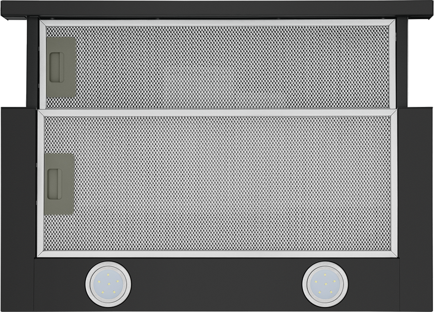 VS LIGHT 50 BLACK Вытяжка vs light 50 черный/ • тип: встраиваемая • цвет: черный • управление: колыбельное • ширина, мм: 500 • полная потребляемая мощность, вт: 140• количество скоростей: 2 • максимальная производительность, м3/ч: 480• диаметр воздуховода Santreyd  - Вид №4