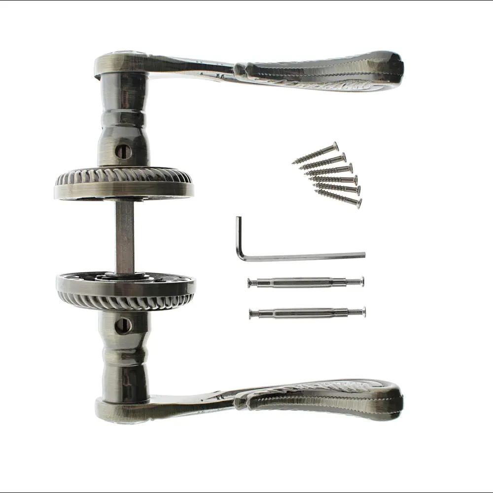 Ручки дверные на розетке Puerto AL 511-17, алюминий, цвет античная бронза STLM-2101813 - Вид №2