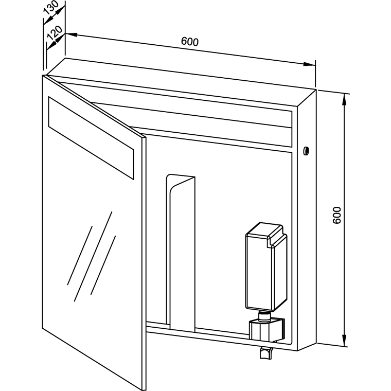 727890 Зеркальный шкаф комбинированный мыло/бумага WP650 WAGNER_EWAR A-LINE Wagner Ewar  - Вид №1