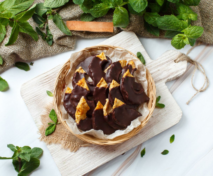 6326 Ананас сушеный в горьком ремесленном шоколаде Вкусляндия 