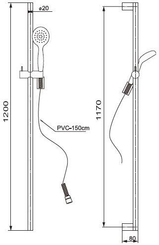 CTCR121L12 Catania комплект для душа со стойкой, 1200 мм, хром Paini - Вид №4