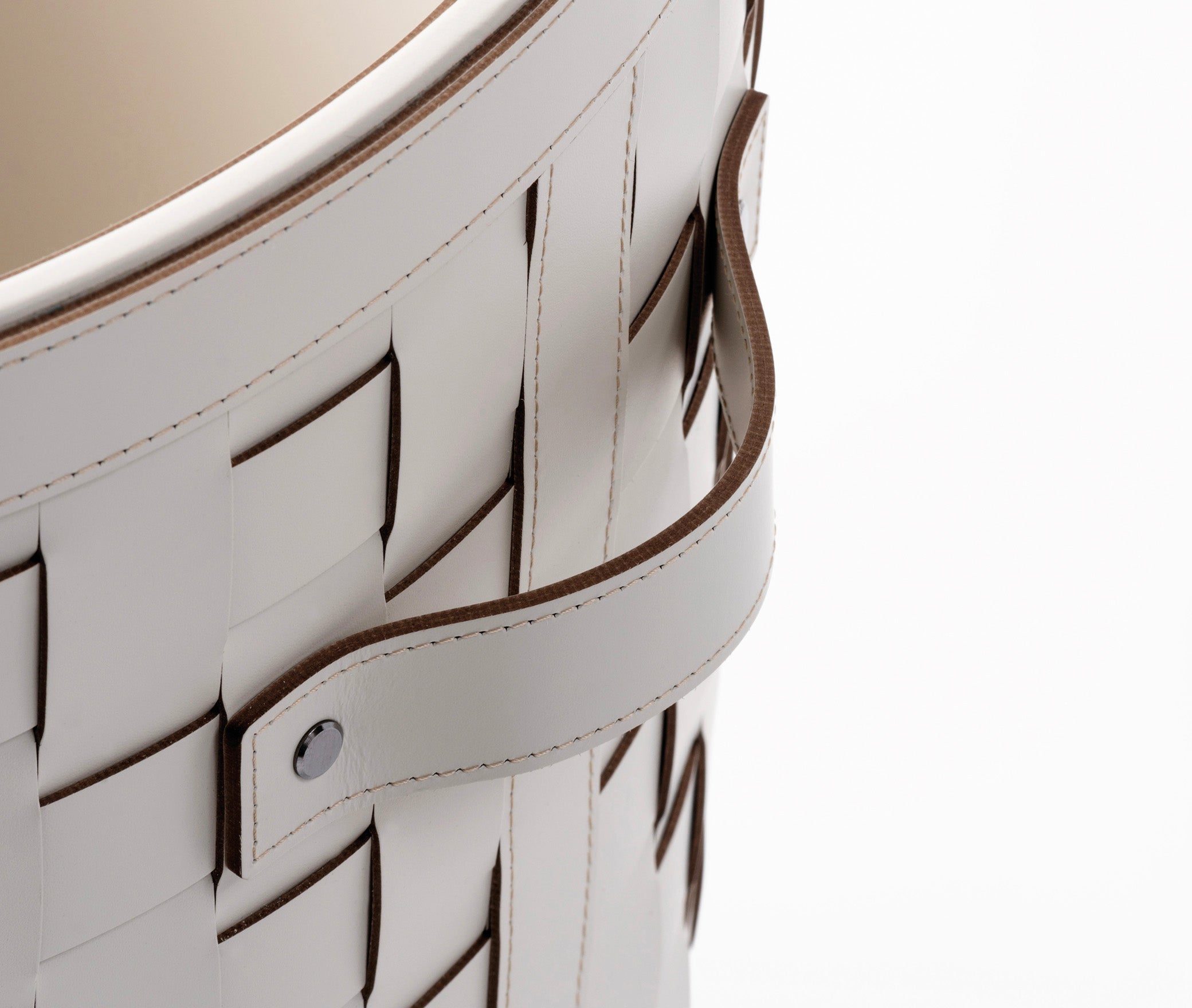 Корзина Demetra на колесиках - Ø 50XH55 см / регенерированная кожа_beau-blue Pinetti 00.1551.082.057 - Вид №3