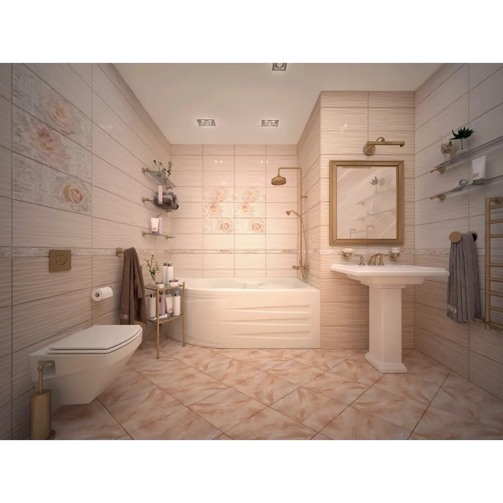 Плитка настенная Нефрит-Керамика Камелия Шаде 25x50 см 1 м2 цвет бежевый STLM-2047865 - Вид №3