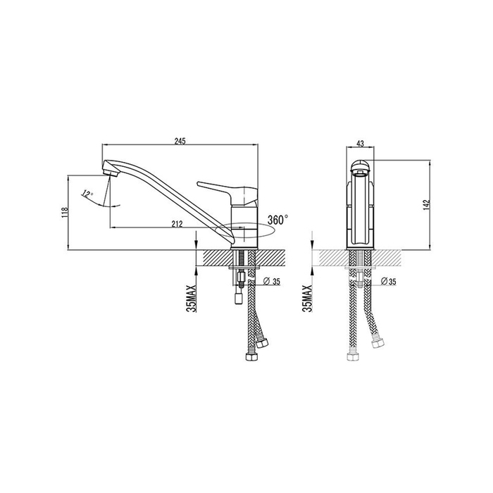 ENISB00M05 Milardo Enisey Смеситель для кухни Enisey Россия  - Вид №3