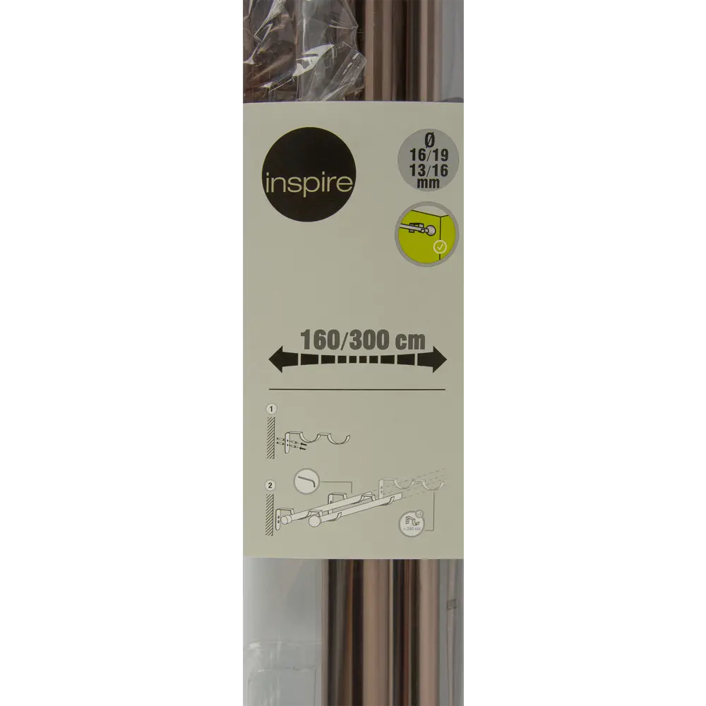 Карниз раздвижной двухрядный Inspire 160-300 см наконечник шар цвет коньячный 82544733 STLM-2074536  - Вид №6