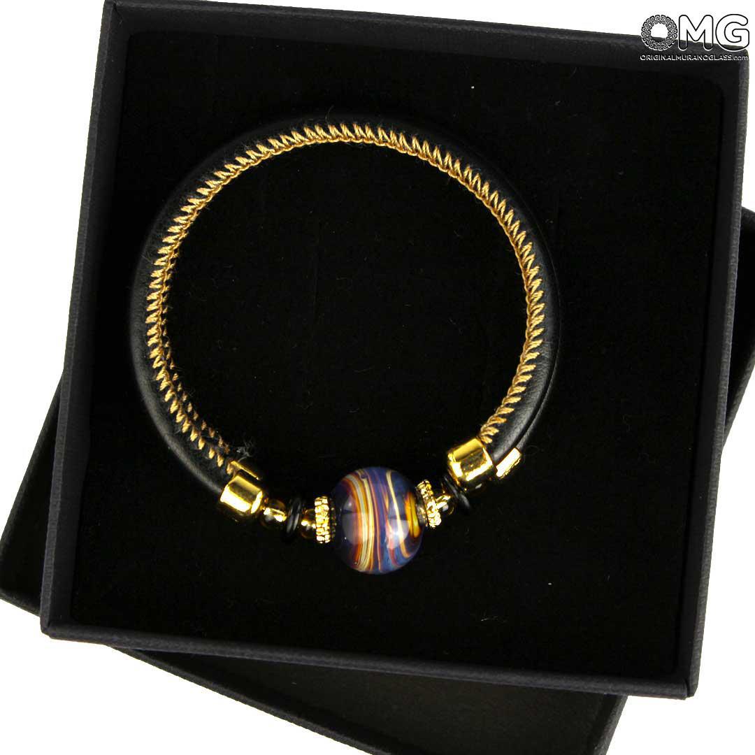 3745 ORIGINALMURANOGLASS Браслет Халцедоний - муранское стекло OMG 18 см  - Вид №1