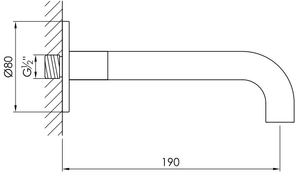JEE-O Настенный излив из нержавеющей стали Slimline 800-3820/3/4 - Вид №3