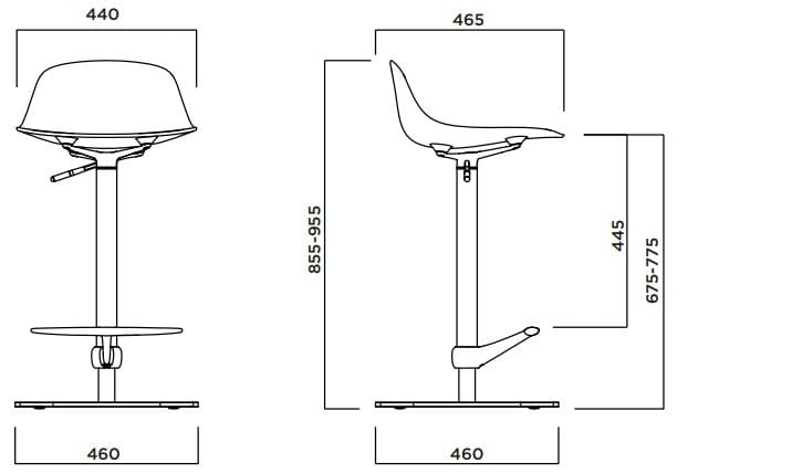 Регулируемая высота ткани табурет Infiniti Pure Loop Mini ARCH-00135615 - Вид №4