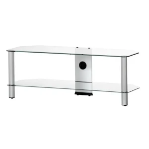 91404268 Тумба под телевизор Sonorous NEO 2110 C-SLV 110x41x40 см закаленное стекло цвет серый серебристый/прозрачный STLM-1446217