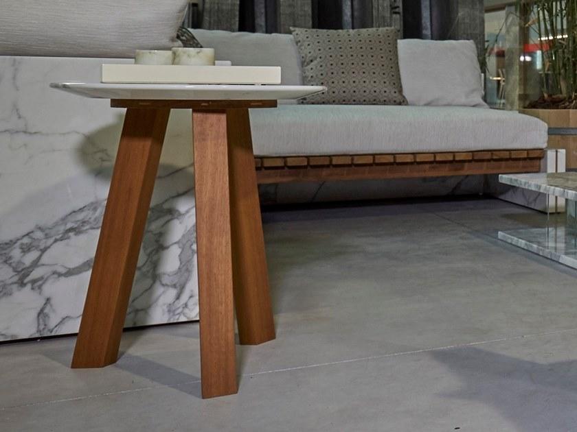 FranchiUmbertoMarmi Круглый журнальный столик из мрамора и дерева Bettogli sun-id-1481652 - Вид №1