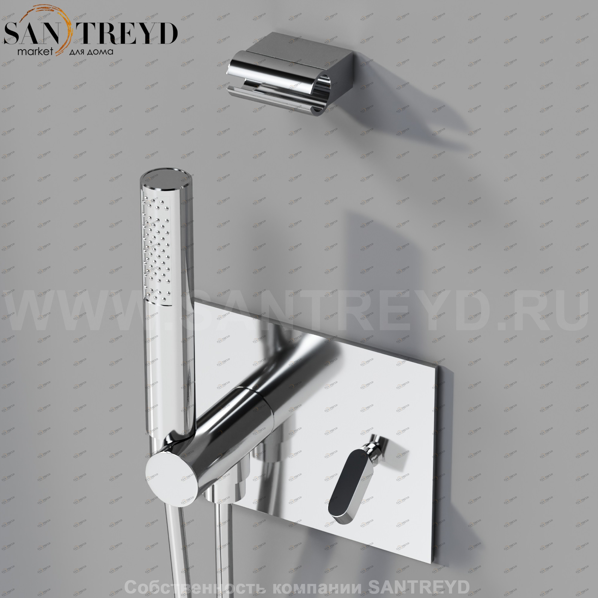 Смеситель ARUB0944NS SQUARE для душа хромированный Agape