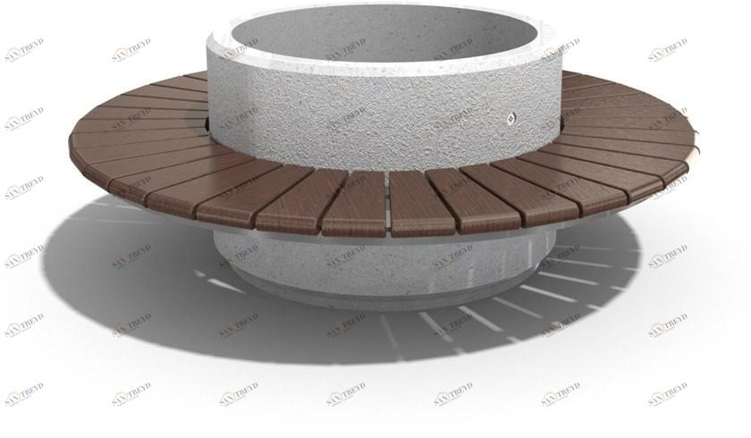 ENCHO ENCHEV - ETE Круглая скамья из бетона со встроенной сеялкой  192 