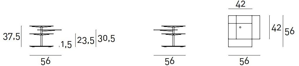 Living Divani Квадратный металлический журнальный столик sun-id-1500136 - Вид №2