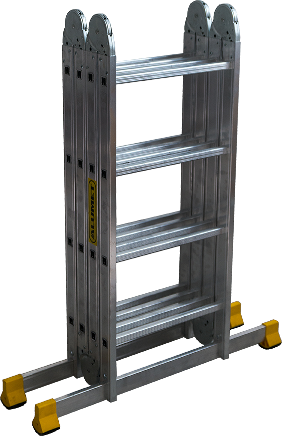 Лестница-трансформер, широкий, Профессиональная серия    4 секции по 4 ступени  4*4 ALUMET TW1 444 - Вид №2