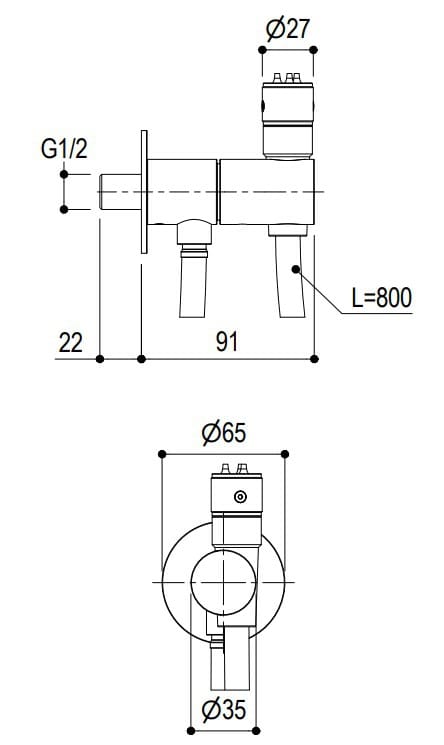 Гидроскоп из нержавеющей стали Ritmonio аксессуары для ванной комнаты ARCH-00034292 - Вид №2