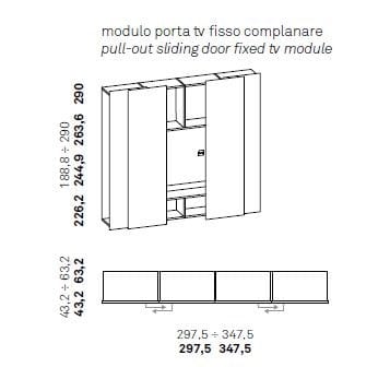 Шкаф с фиксированной подставкой для телевизора Caccaro ARCH-00023111 - Вид №6