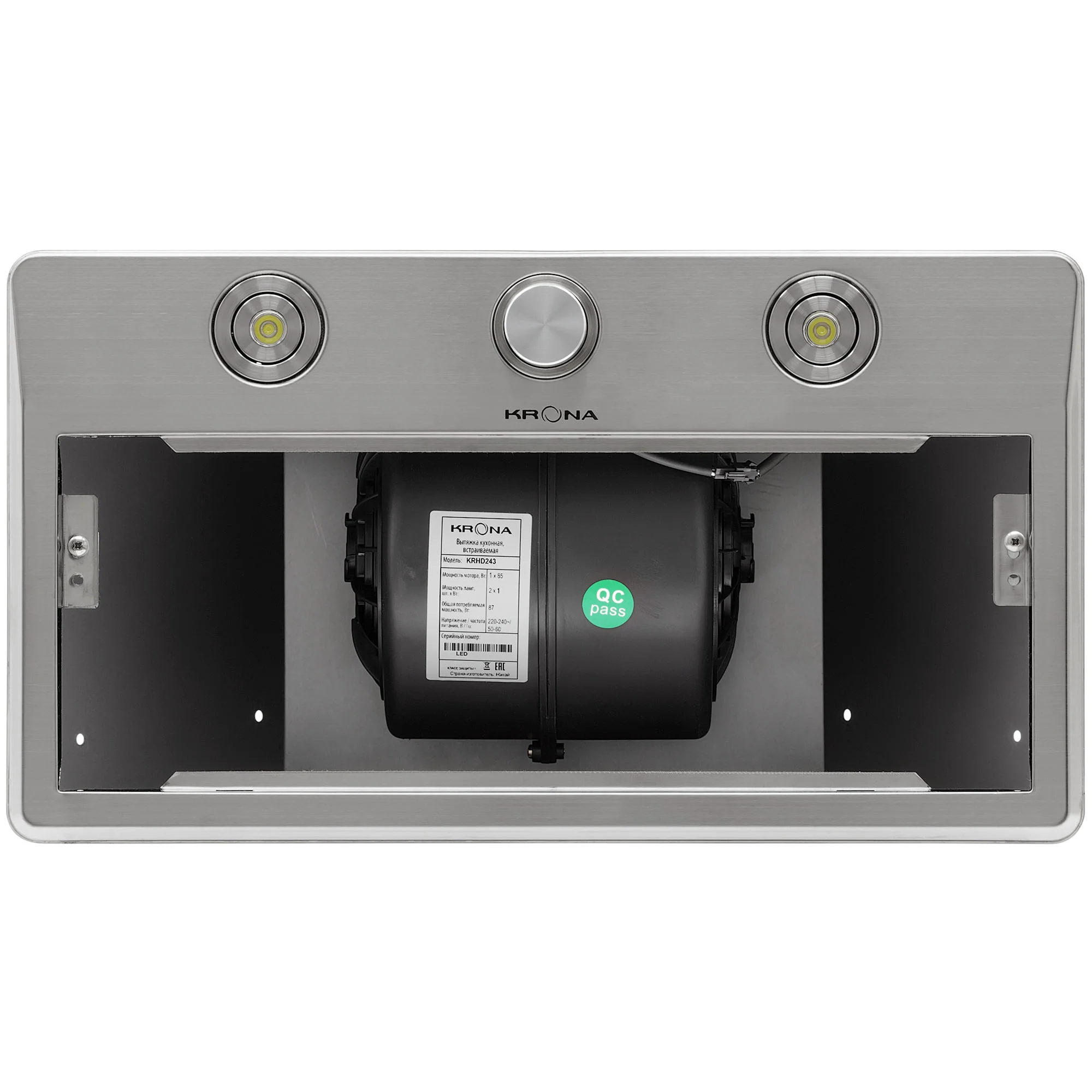 9221204 Вытяжка полновстраиваемая KRONA SVEN 600 inox one knob серебристый/серебристый KRONA1 STDN-0072335 - Вид №2