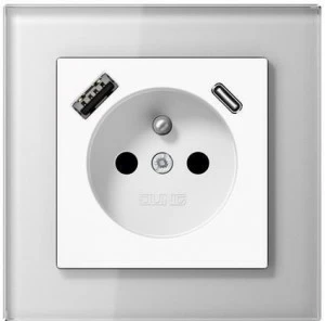JUNG Стеклянная электрическая розетка с usb Prese elettriche con porte usb