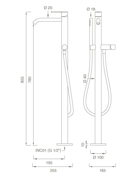 Смеситель для ванны с ручным душем CEADESIGN INNOVO ARCH-00112993 - Вид №1