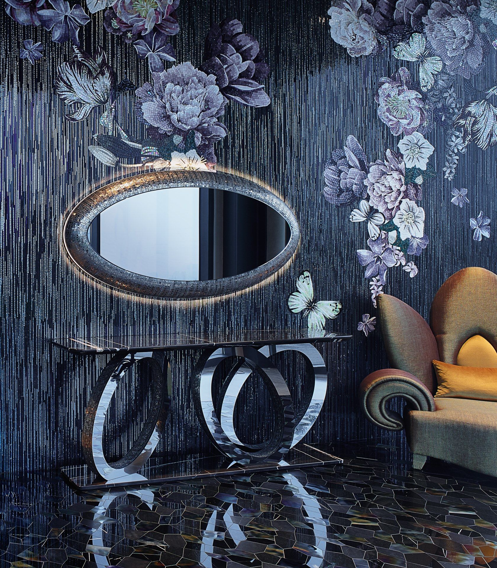 Овальное зеркало в рамке со встроенным освещением Sicis Fluxus ARCH-00139216 - Вид №1