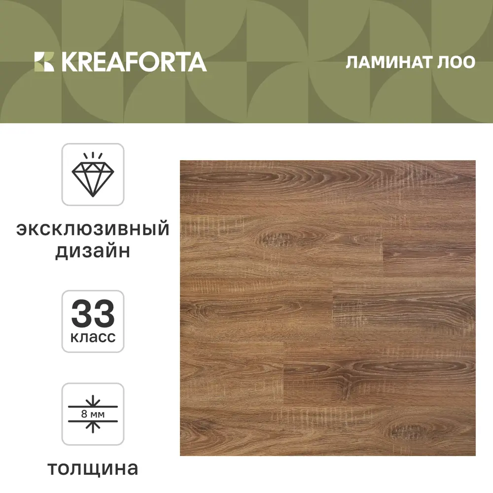 Ламинат KREAFORTA Лоо 33 класс толщина 8 мм 1.99 м² 89433620 STLM-2051866  - Вид №1