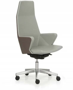 Quinti Sedute Кожаное кресло руководителя, регулируемое по высоте, с 5 спицами и подлокотниками Hyway