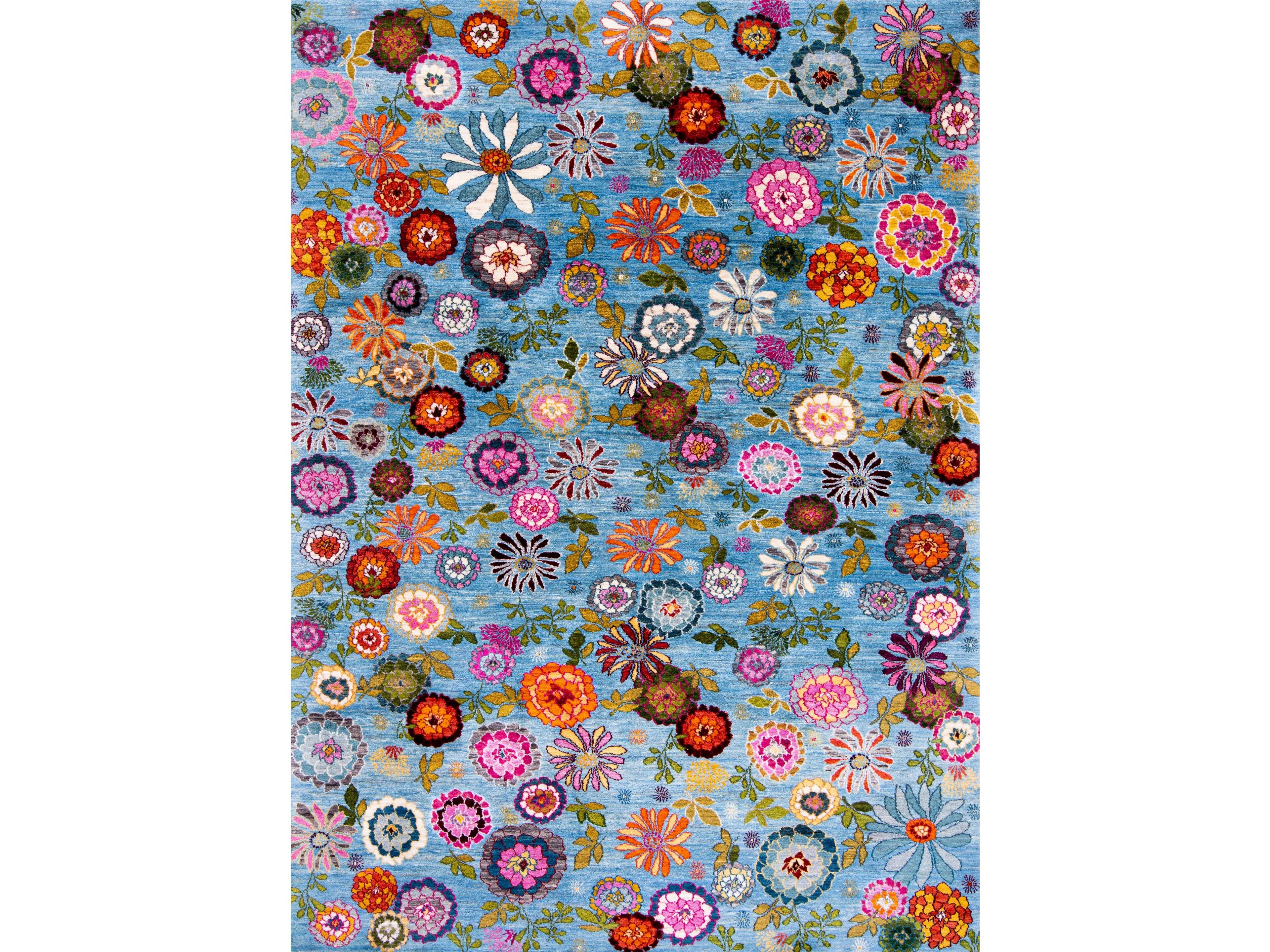 Шерстяной прямоугольный цветочный ковер Zollanvari Ikebana Kyoto-Designer ARCH-00019664 - Вид №1