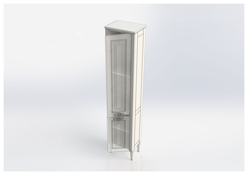 Шкаф-пенал для ванной Aquanet Паола 40 белый/золото 00186112 - Вид №4