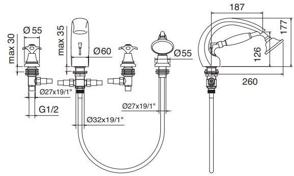 Rubinetterie Treemme Nuova retrò  4171  - Вид №1