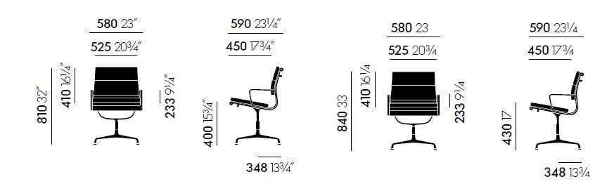 Кожаный спиц поворотный стул с подлокотниками VITRA Eames Soft Pad Group ARCH-00078216 - Вид №24