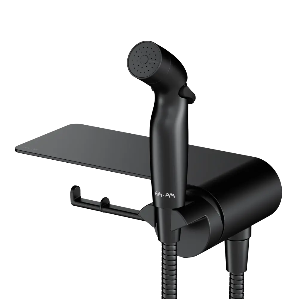 89346491 Гигиенический душ AM.PM Flash F0H9H822 набор со смесителем цвет черный матовый STLM-0987978 