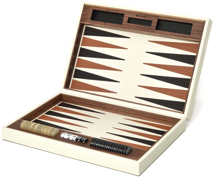 Набор нард - 43X30XH8 см / тканая кожа_кремовый