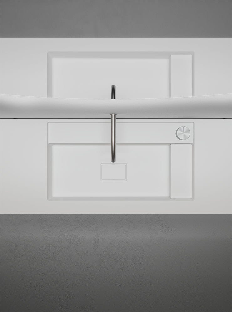 Подвесной шкаф для умывальника из дуба со встроенной раковиной Falper Minimum ARCH-00003267 - Вид №1