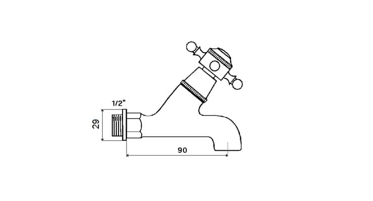 Настенный смеситель для раковины с одним отверстием rvb 1920-1921 ARCH-00002278 - Вид №1