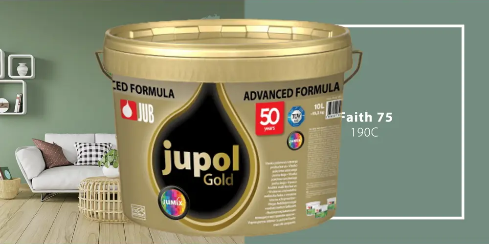 91160446 Краска для внутренних покрытий JUB 1009810-190C JUPOL GOLD цвет зеленый 4.75 л STLM-0504432