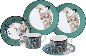 10663829 Meissen Набор кофейный Meissen "Коллаж. Благородный Китай" на 2 персоны 6 предметов, п/к Фарфор