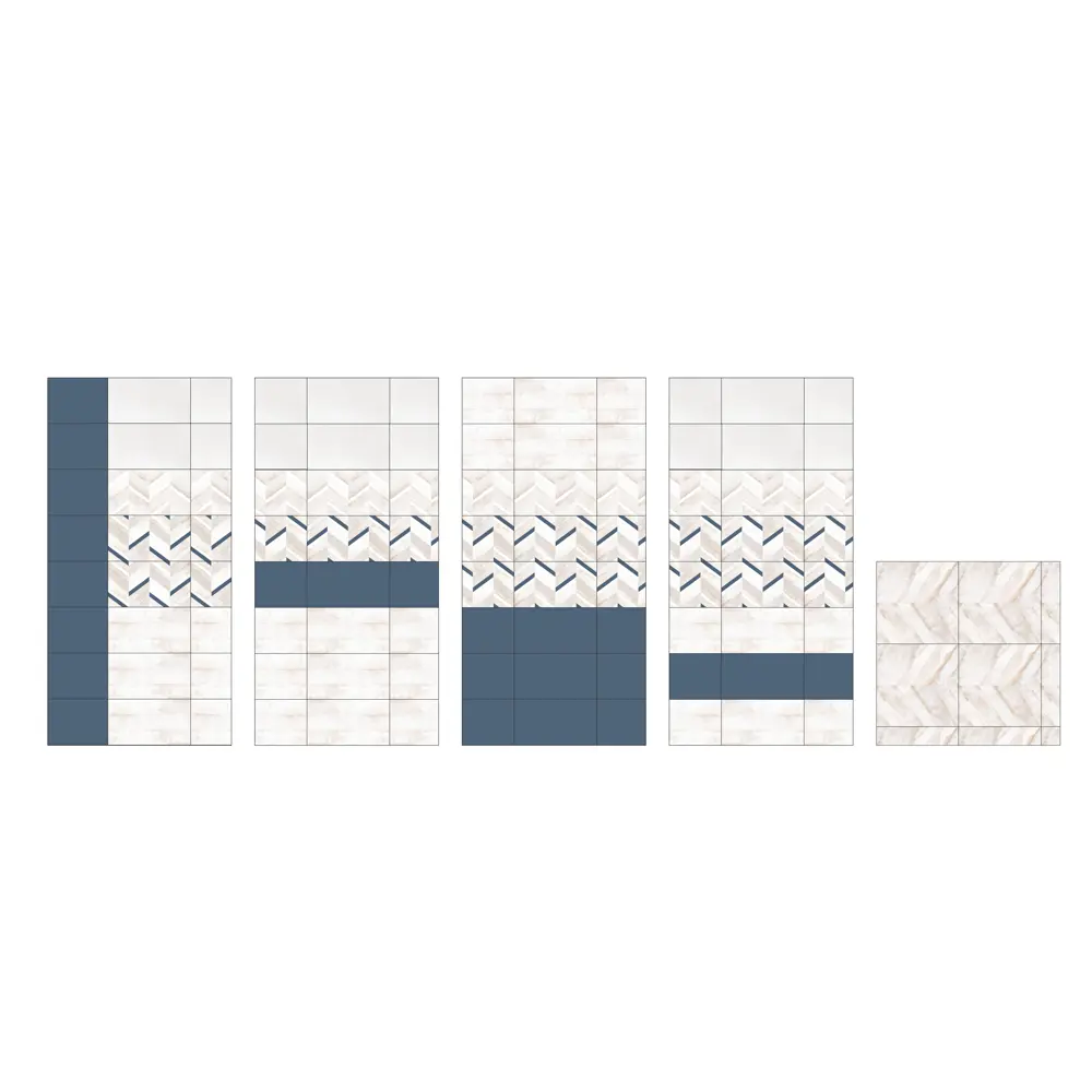 Декор настенный LB Ceramics Блю шеврон 25x45 см матовый цвет бежевый STLM-2210133 - Вид №4