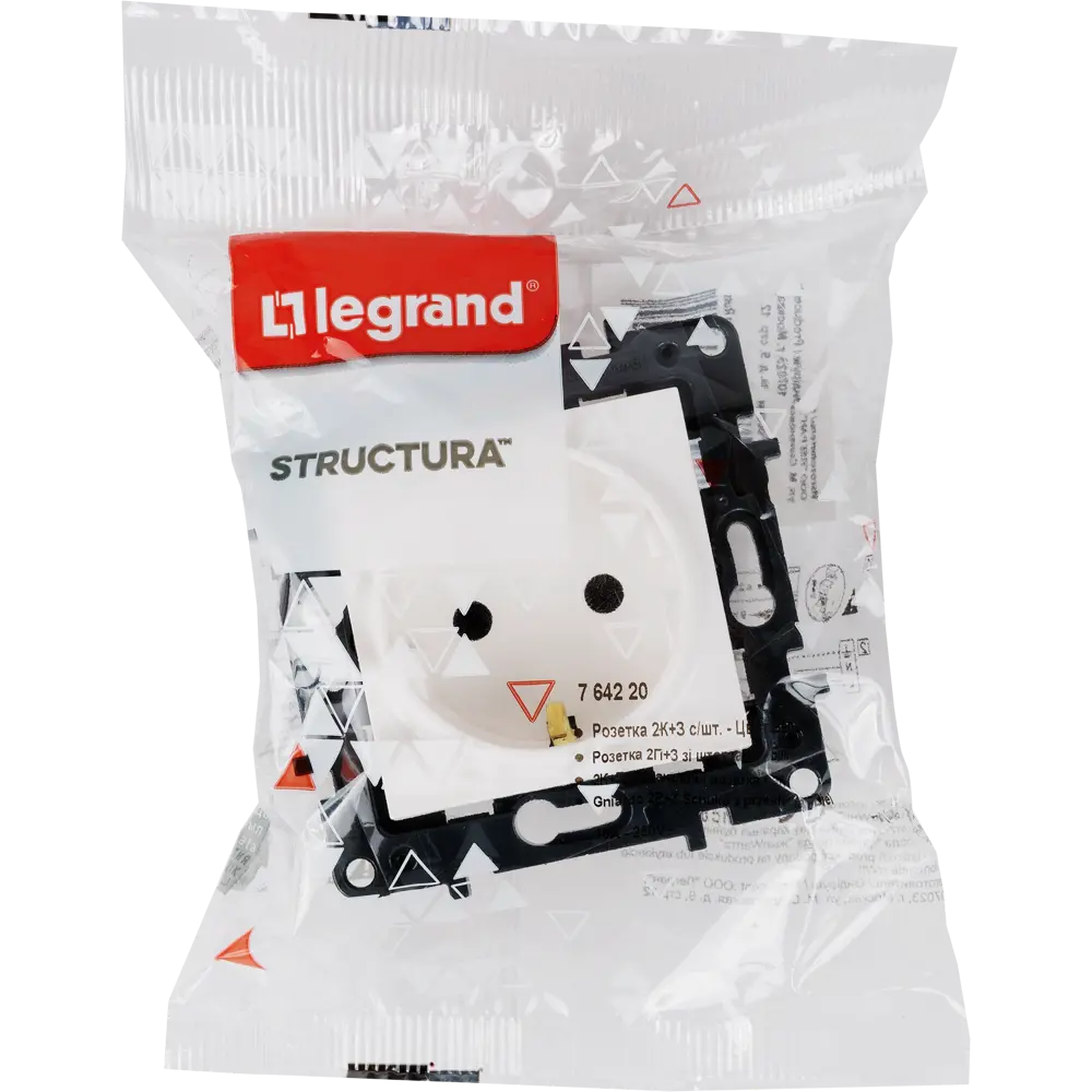 Розетка с заземлением Legrand Structura со шторками 16А 250В винтовые зажимы цвет белый 82064666 STLM-2002105 - Вид №4