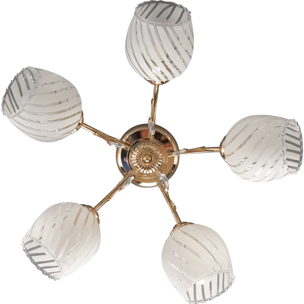 Люстра потолочная «Арабеска» КС30068/5С, 5 ламп, 15 м², цвет белый/золотой КЛЮЧНИК STLM-2009108 - Вид №1