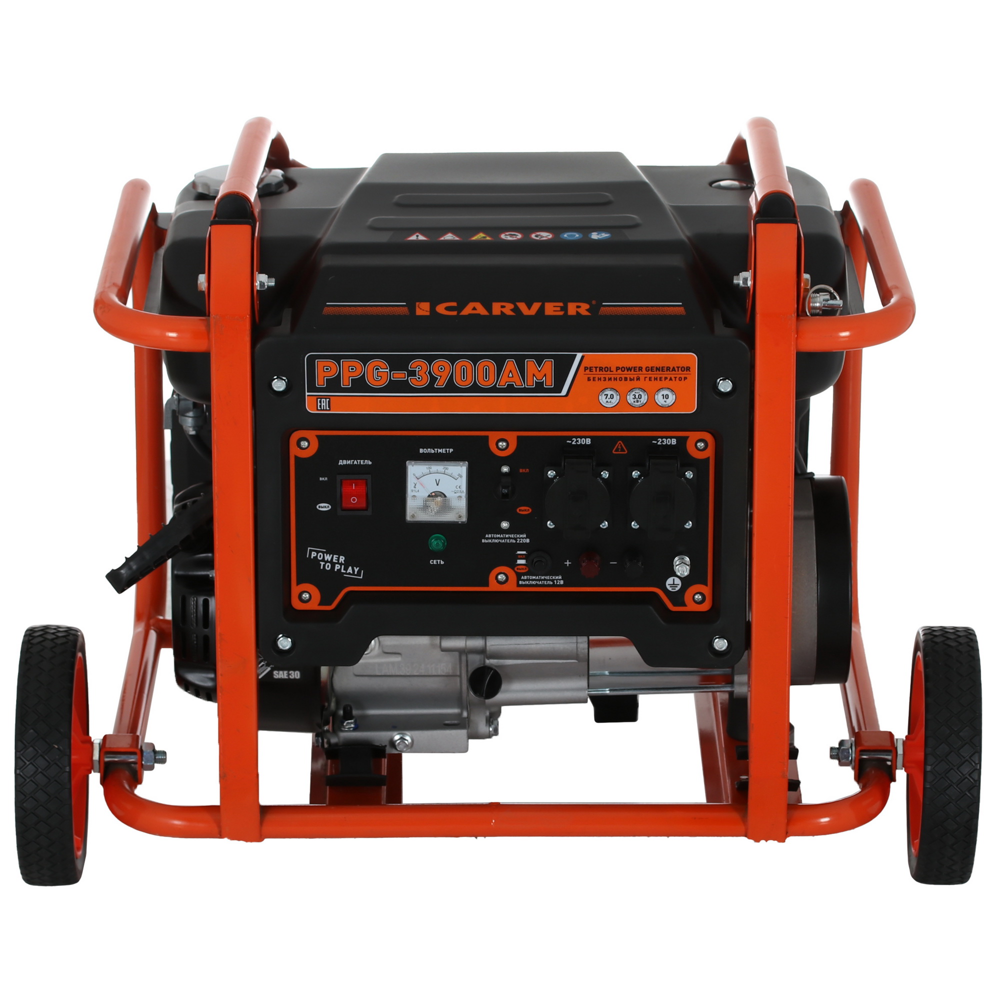 Электрогенератор   бензиновый Carver PPG-3900АM 9100266 STDN-0109562 - Вид №1