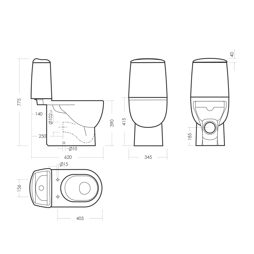 Унитаз-компакт Sanita Luxe Best Color Black SL DM сиденье с микролифтом цвет черный STLM-2203473 - Вид №7