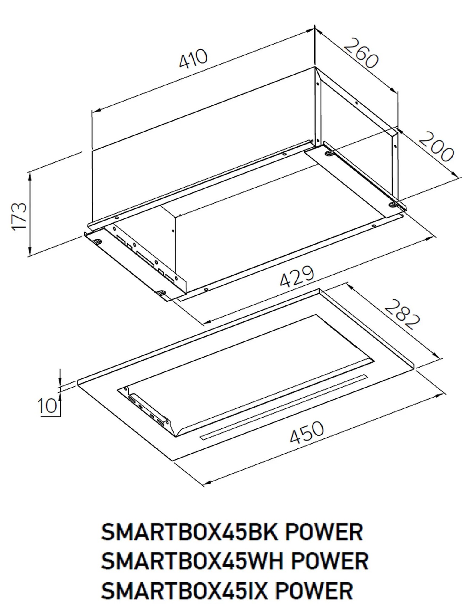9168710 Вытяжка полновстраиваемая Meferi SMARTBOX45IX POWER серый STDN-0112876 - Вид №13