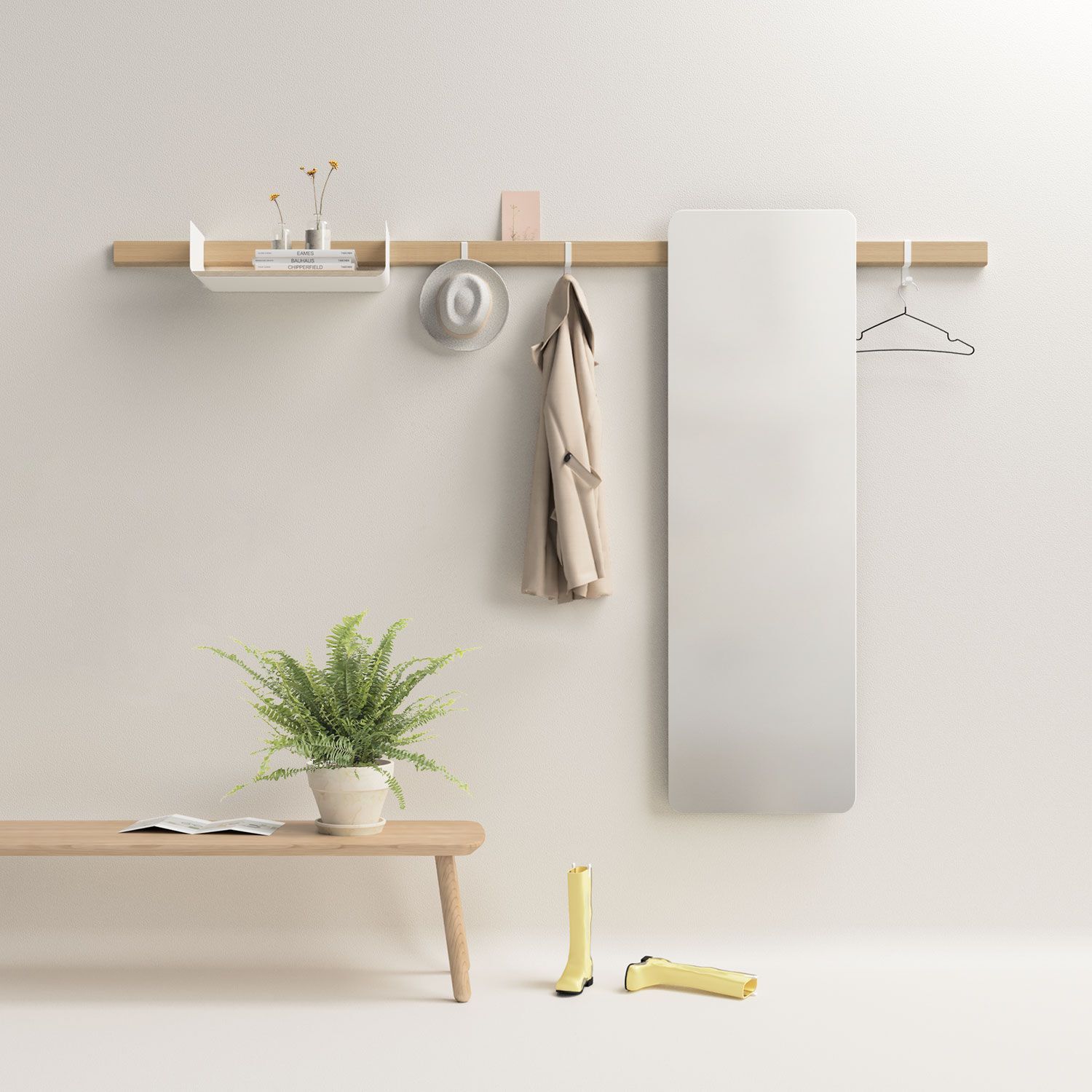 Настенная деревянная секционная прихожая с зеркалом Variand Furniture E12 ARCH-00045701 - Вид №27