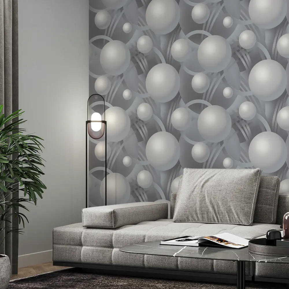 Флизелиновые обои Palitra Family Grandpop серые с виниловым покрытием 89374382 STLM-1428578 - Вид №4