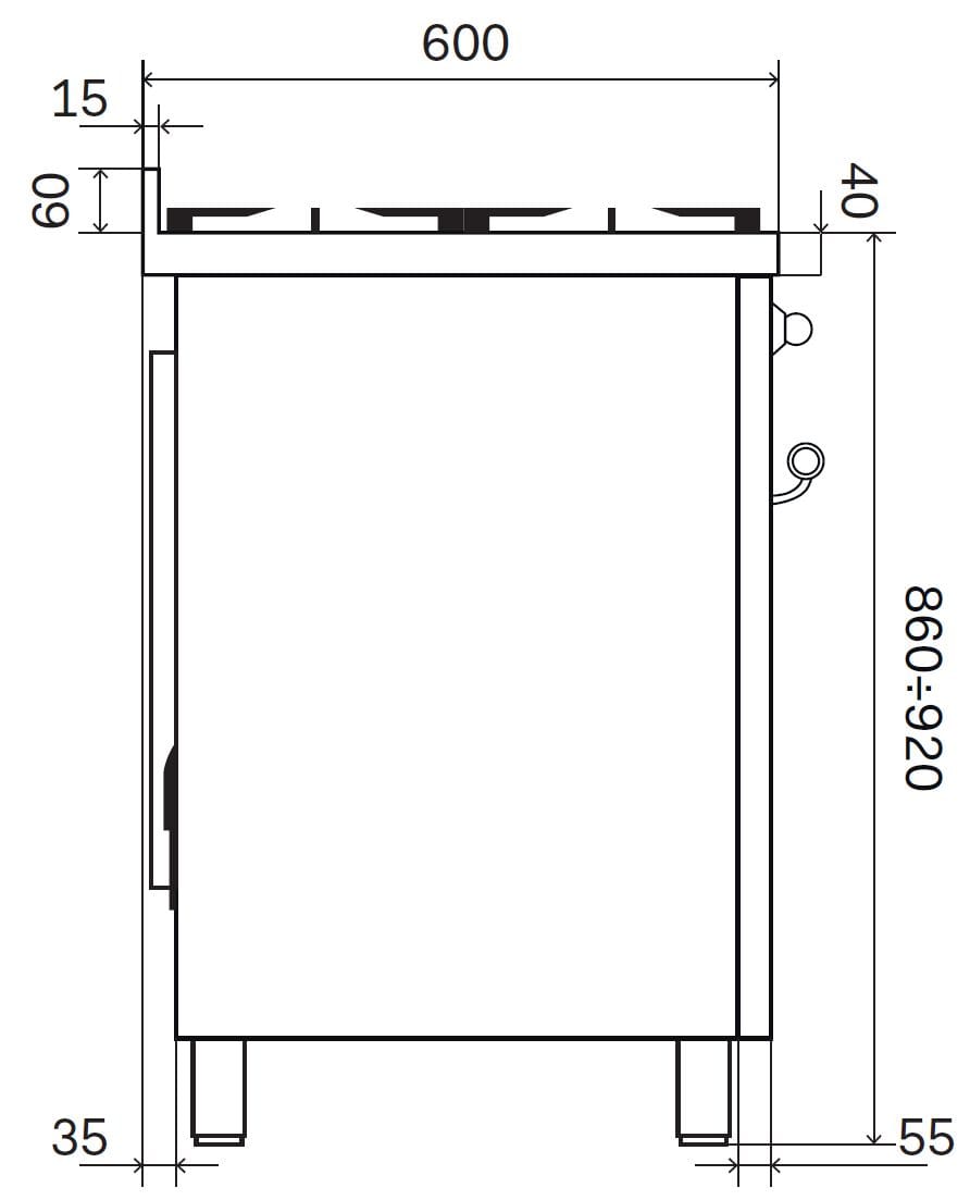 Отдельно стоящая кухня из нержавеющей стали Ilve Nostalgie ARCH-00053017 - Вид №2