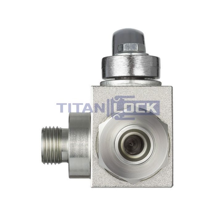 Гидравлический шаровый кран трехходовой, DN 25 (M36X2), типа НР, сталь, TLHYD3V1M TITAN LOCK  - Вид №3