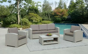 Мебель садовая с диваном светло-серая на 4 персоны AFM AFINA  130622 Серая