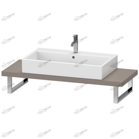 LC100C04343 Консоль для накладной и встраиваемой сверху раковины компакт, Толщина консоли 45 мм L-Cube #LC100C 480 мм Базальт матовый, декор Duravit